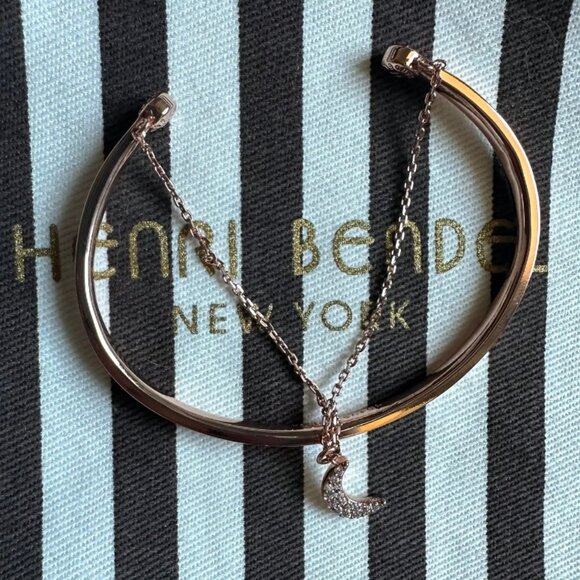 Holiday Special Henri Bendel Rose Gold Bangle Bracelet & Crescent Moon - Picture 9 of 9